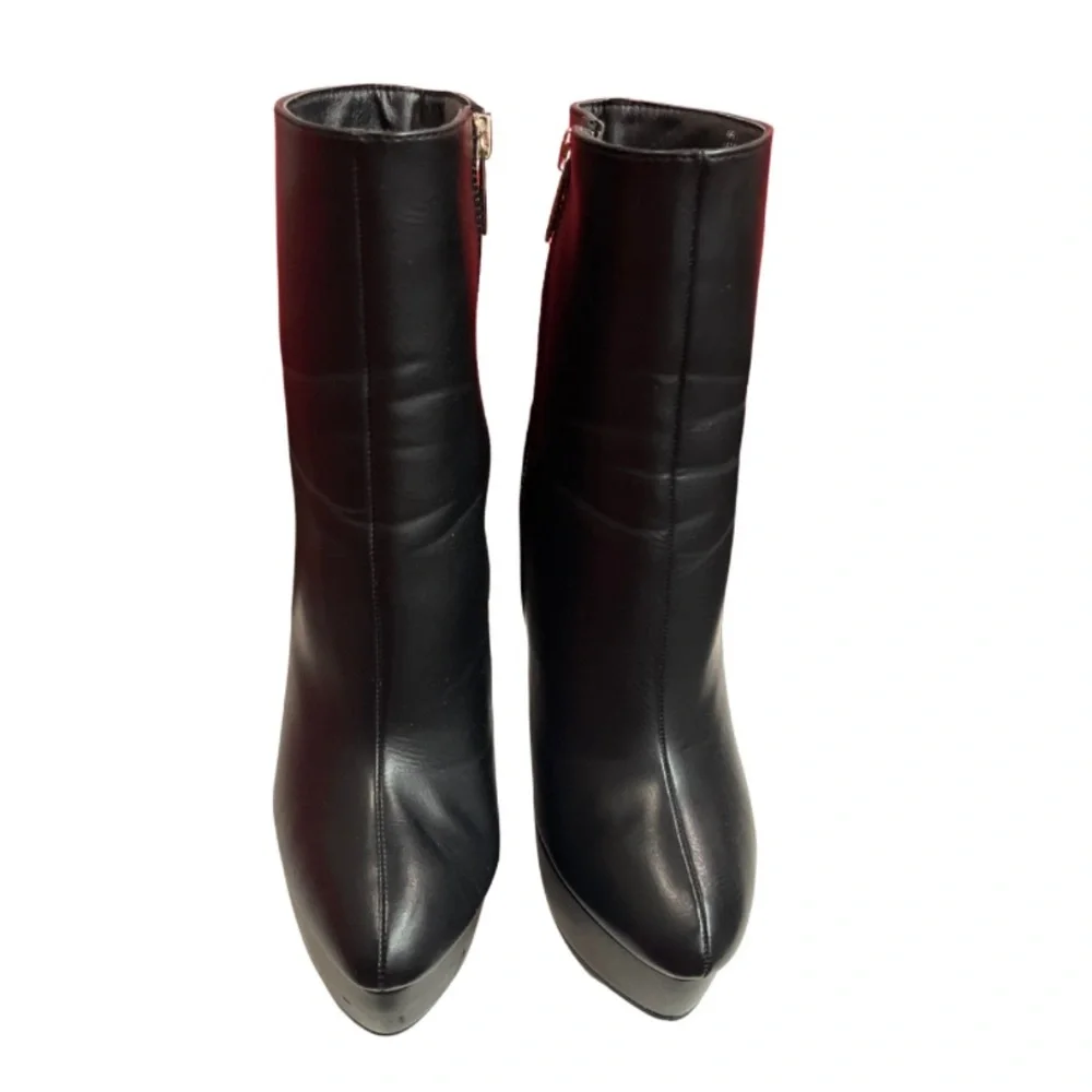 Shoe Dazzle || Black 6" Boots w/side Zipper || SIZE: 7.5 || - Picture 5 of 8